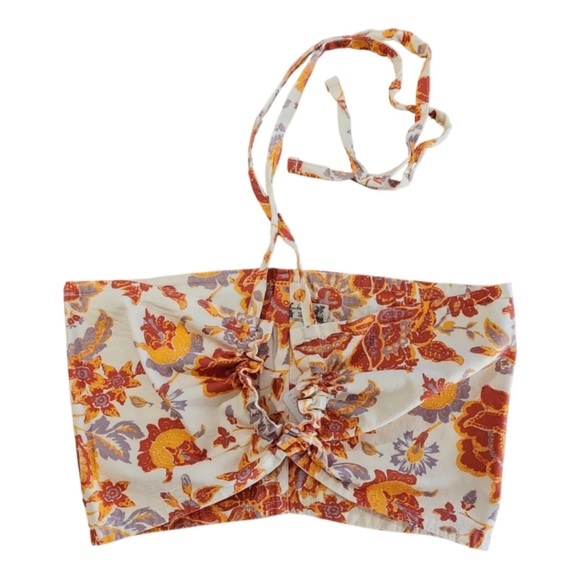 LAST FEW LEFT❗️Free People Bandeau Halter Tie Floral Boho Top - Picture 6 of 6